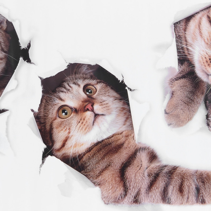3D Removable Large Cat Stickers Cartoon Funny Cat to Stick Safe Art