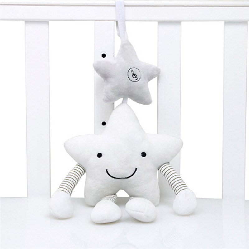 Wind Chime Hanging Singing Stroller Baby Bed Hanging Rattle White Star Music Bed Hanging Bed Bell Accompany Toy For Newborn