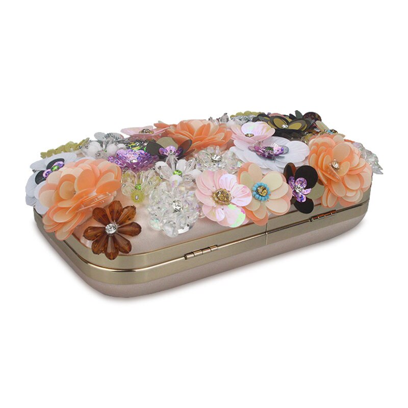 Flowers White Color Handmade Fabric For Women Evening Bag Luxury Wedding Bride Clutch Bag Pearl Party Handbag Mini Purses Wallet