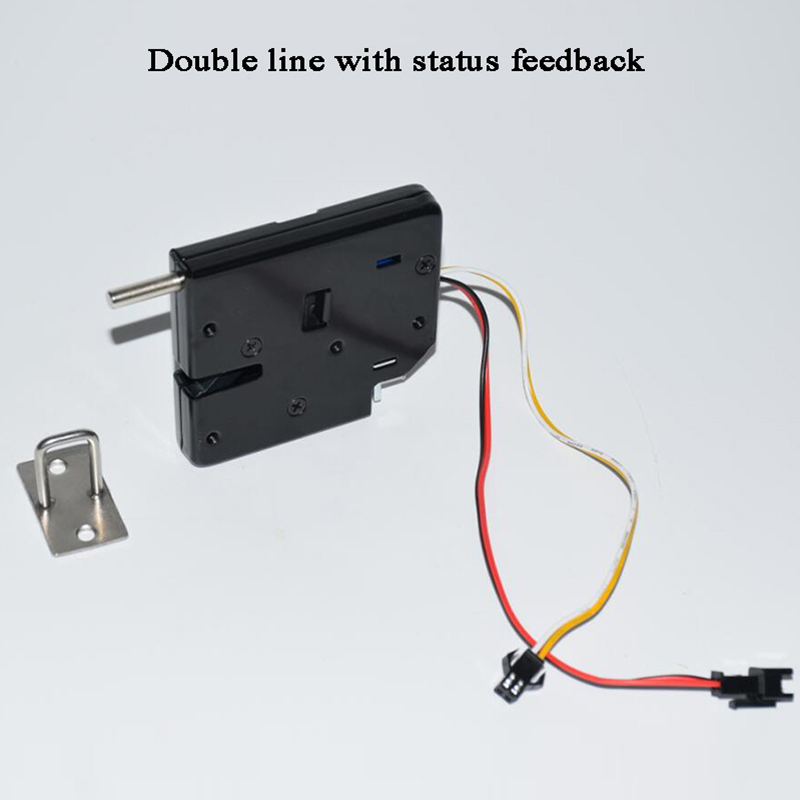 4pcs 12V Electric lock Open Close Status Detection Solenoid Electric Lock Electromagnetic lock Latch SM2P Female terminal