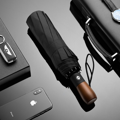 Wind Resistant Folding Automatic Umbrella Rain Women Auto Luxury Big Windproof Umbrellas Rain For Men Black Coating 10K Parasol: Umbrella 2 Black