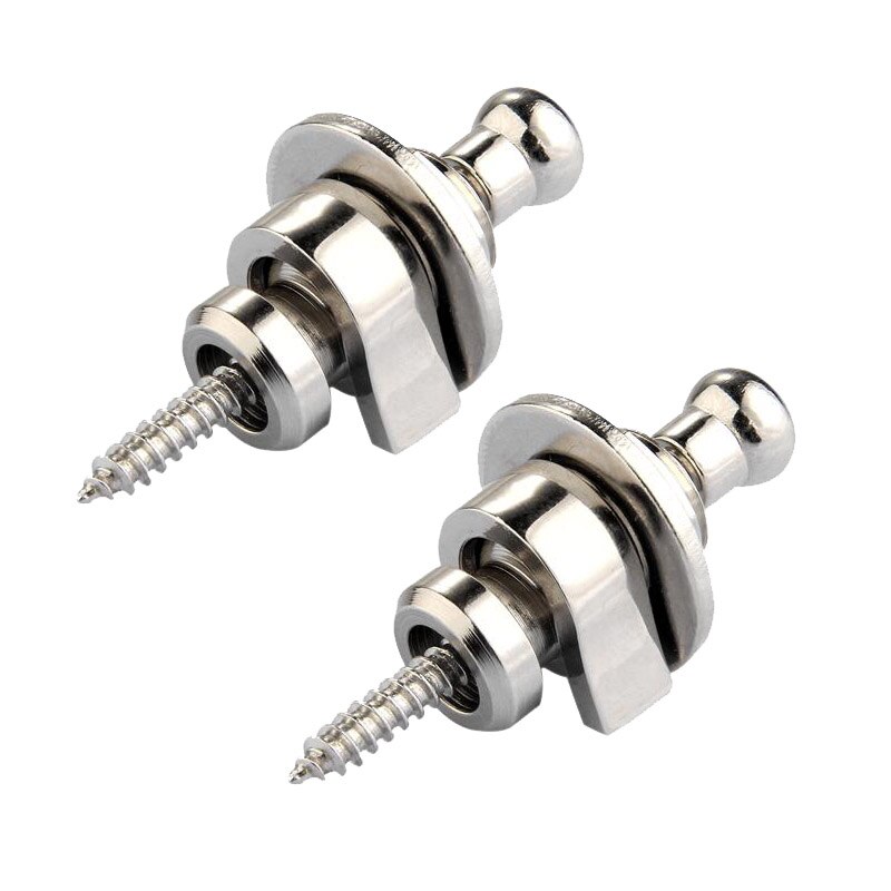 Premium Guitar Strap Locks and Buttons Security Quick Release Straplocks Strap Retainer System Nickel (Pack of 2)