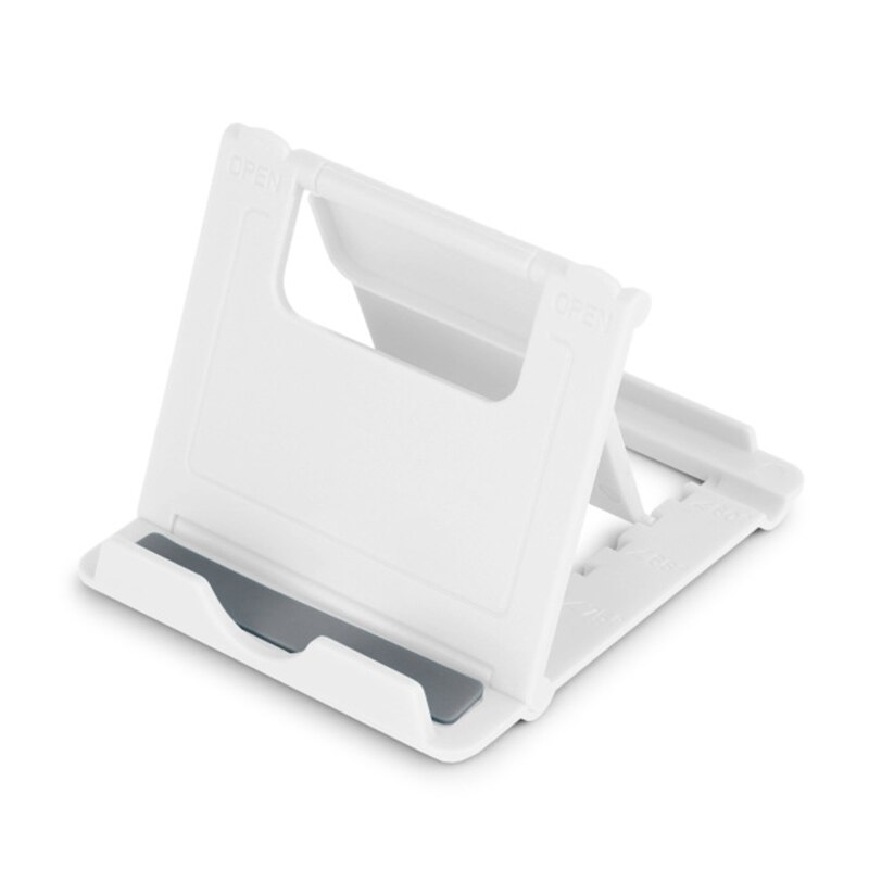 Universal Folding Table Cell Phone Support adjustable angle Plastic Holder Desktop Stand For iPhone Samsung Desktop Stand: White