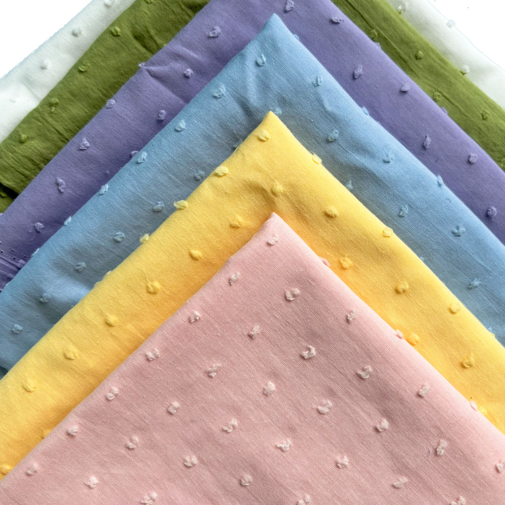 Zomer Dunne Jacquard Gestippeld 100% Katoen Effen Kleur Stoffen Voor Naaien Vrouw Shirt Jurken Laken Kussen Baby Nachtkleding Hoed