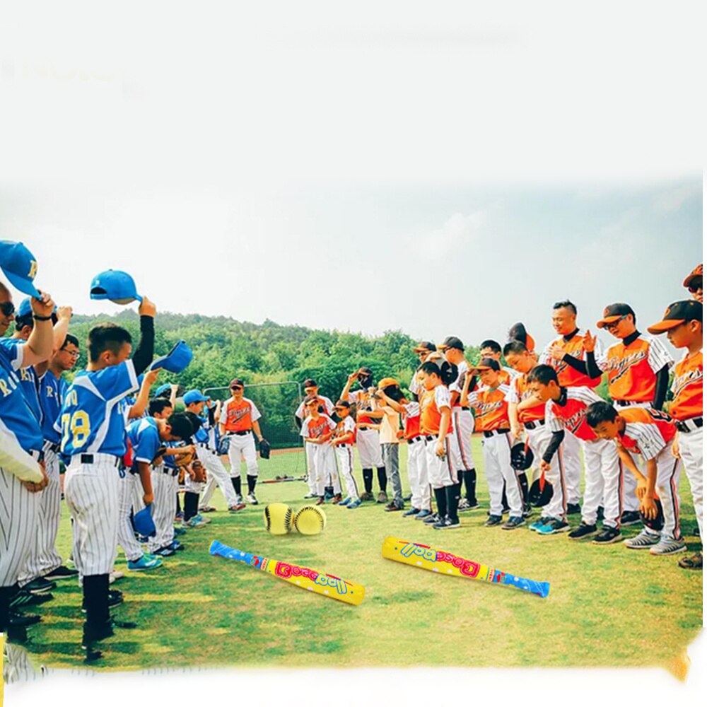 1 einstellen/4 Stck ABS Baseball Bausatz Baseball Spielzeug für freundlicher Chindren draussen Sport (1 Pc Schläger, 1 Pc Band und Schleife Handschuh, 2 Stck Baseball)