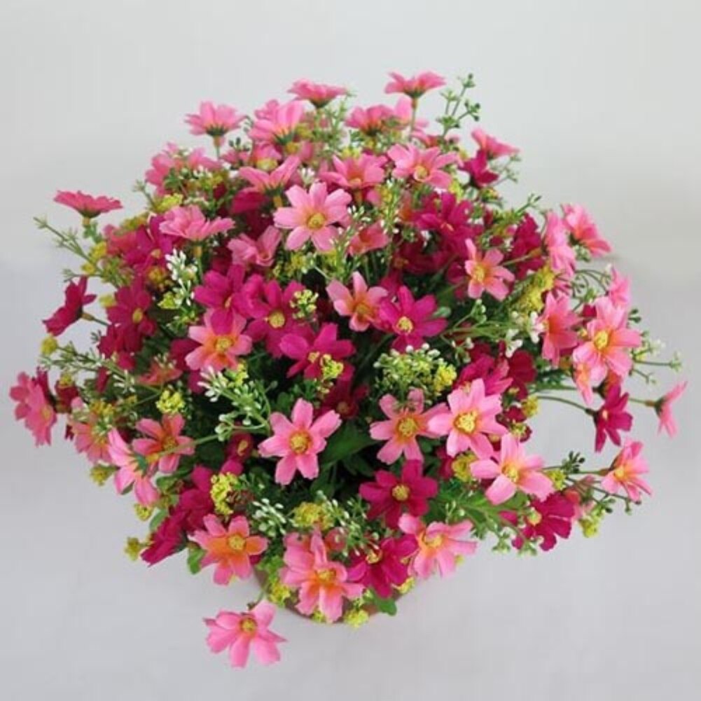 1 Bouquet 28 Heads Cute Silk Daisy Drtificial Decorative Flower Wedding Flower Bouquet Home Room Table Decoration