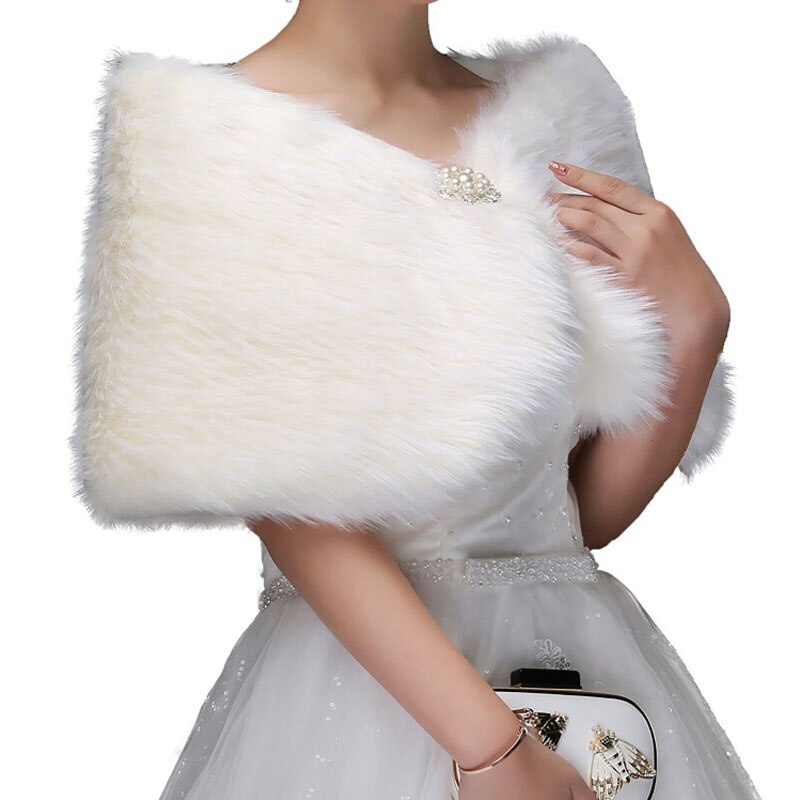 Chaqueta de piel de U-SWEAR, abrigo Bolero cruzado, chal, capa nupcial, chal, accesorios de boda, recién llegados: Ivory / S
