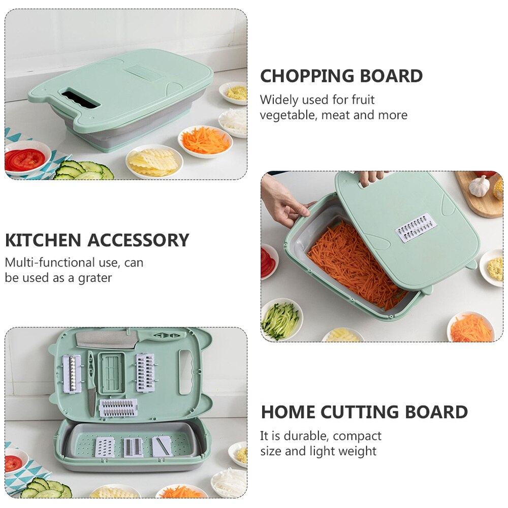 1 Set Multi-functional Cutting Board Grater Vege Draining BasketChopping Board