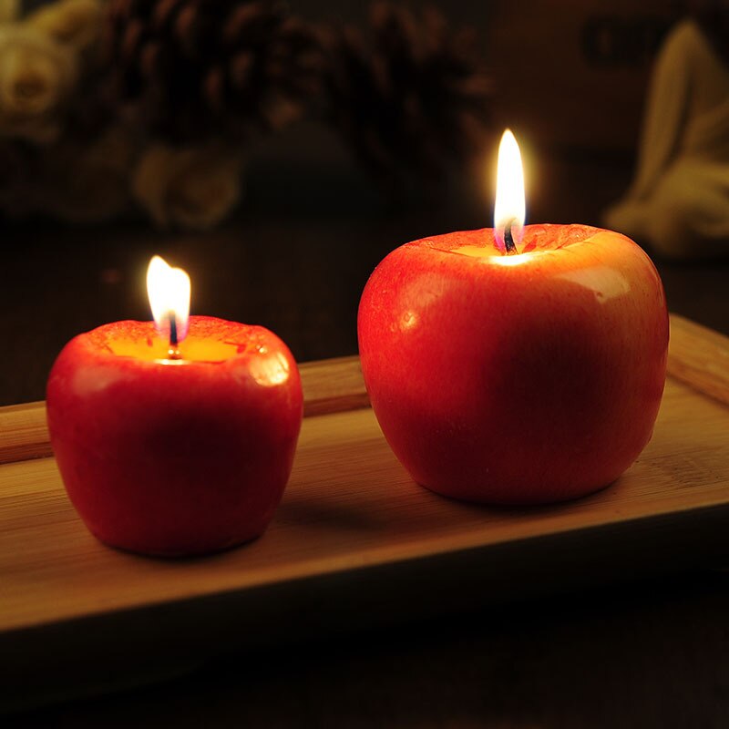 Rødt æble formet aromaterapi stearinlys lampe bryllup bolig dekoration valentinsdag julelys lampe