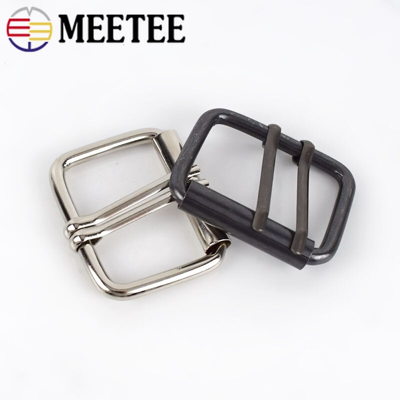 Meetee 4 Uds doble Pin zapatos hebilla tamaño interior 40mm hebillas de cinturón ajustables equipaje bolso DIY cuero accesorios decorativos