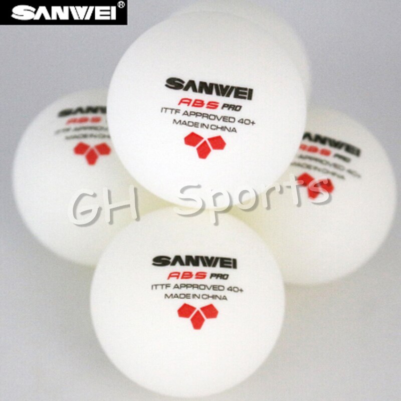 SANWEI-pelota de tenis de mesa ABS PRO 3-Star, plástico aprobado por ITTF, Material , 40 pelotas, , 12 bolas