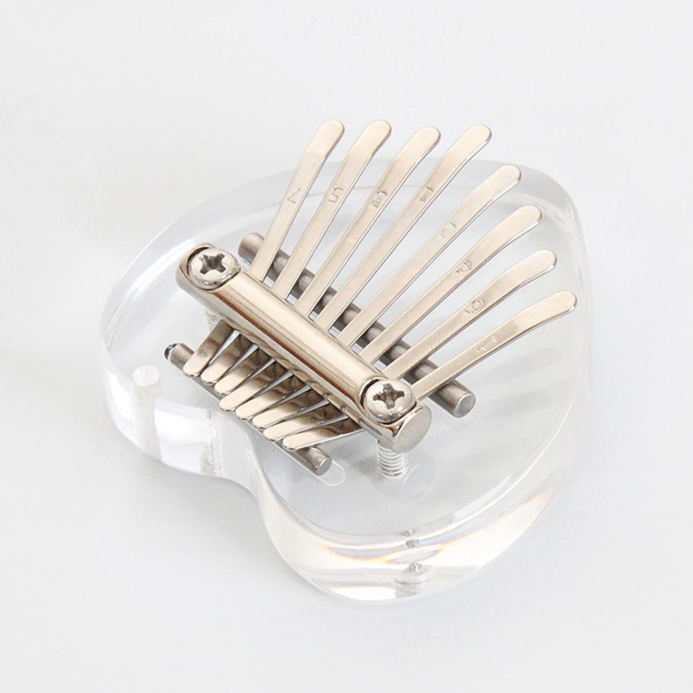 Mini Piano à pouce Transparent en Faux cristal, 8 tons, mignon, Instrument de musique,