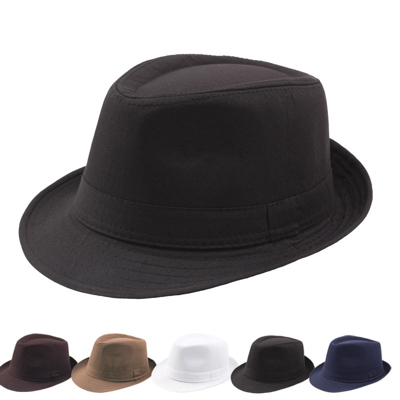 Sombrero de Jazz de Color sólido para hombre, paño al aire libre, para escenario, primavera y verano