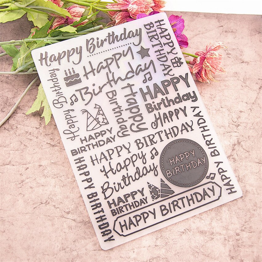 12.8 x 17.6cm tekstpregede kartlegger plast dunke scrapbooking mal fondant innrykk kake fotoalbum kort lage