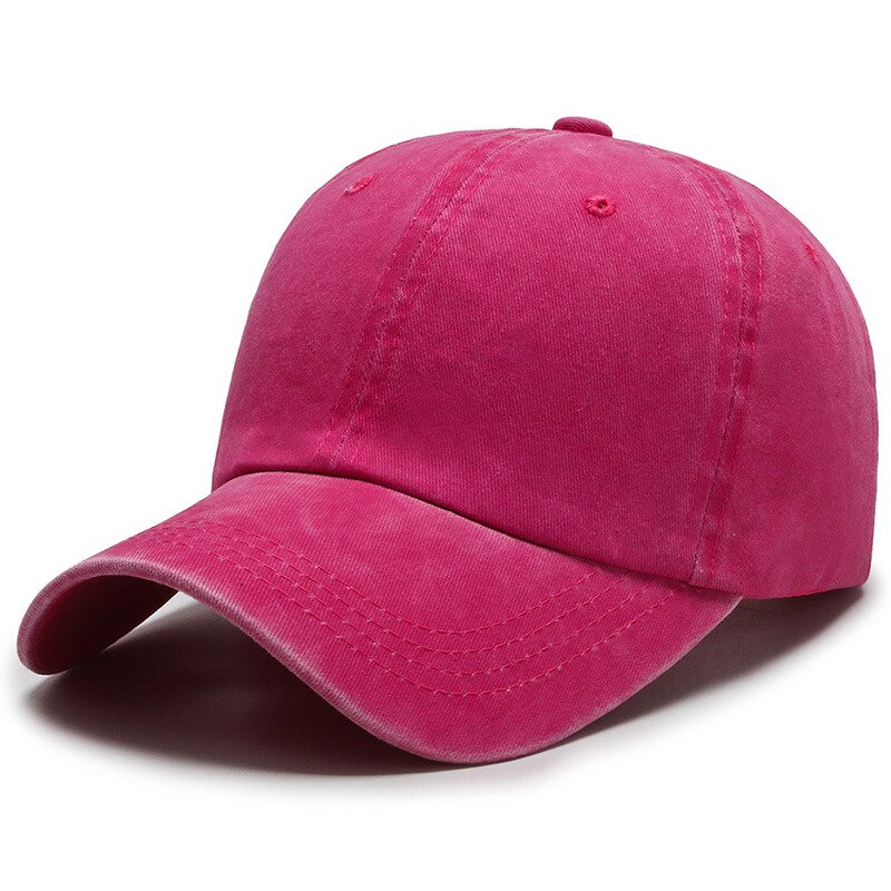 Baseball-lippis miesten snapback-lippis naisille yksiväriset lippalakit vintage-puuvillalippikset miehille luuurheilulippikset: Ruusunpunainen