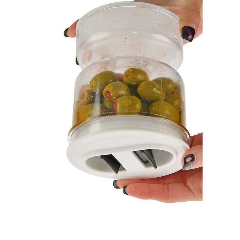 Augurk Pot Natte Droge Dispenser Voedsel Opslag Container Olijf Zandloper Pot Sap Separator Keuken Opbergdoos Komkommer Container