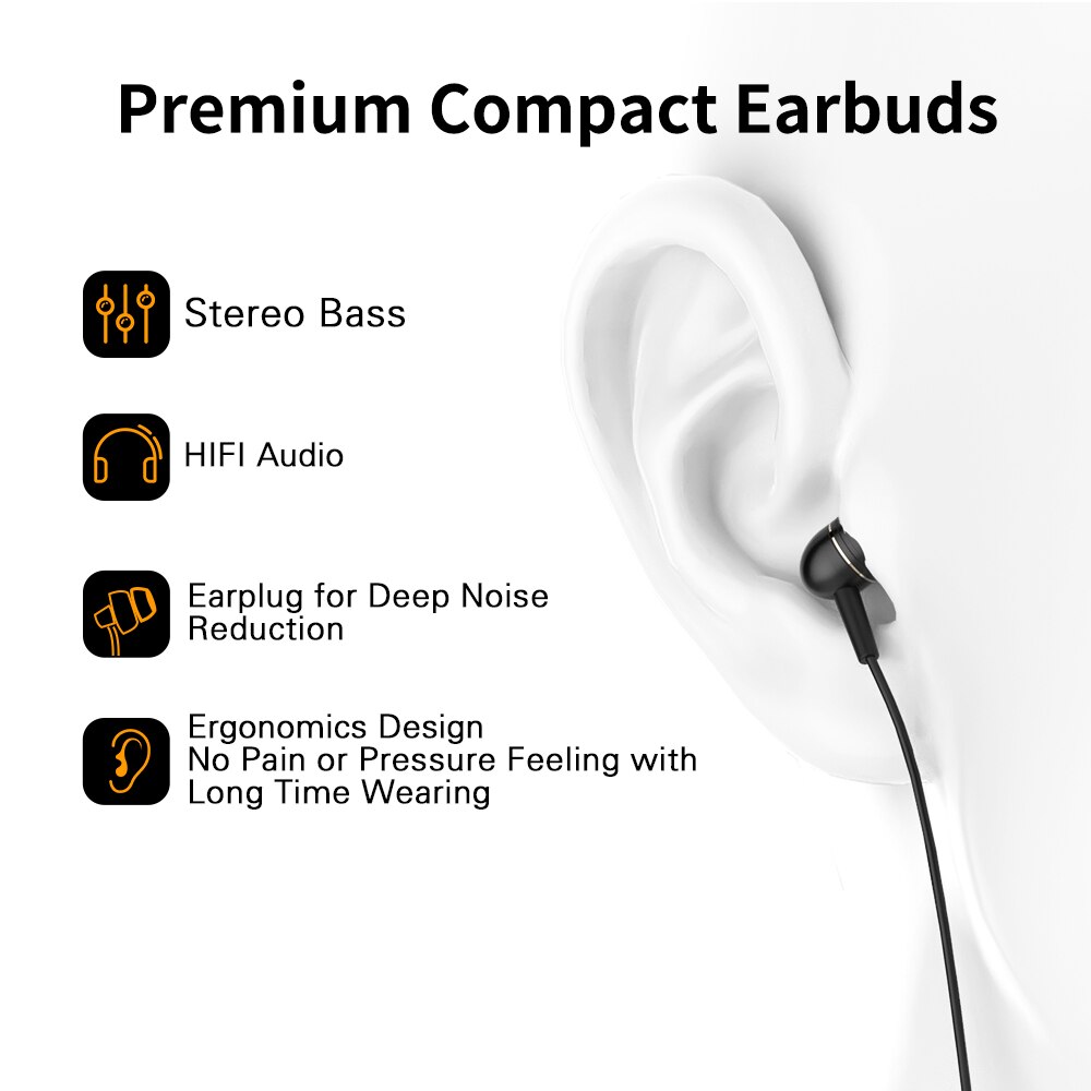 Langsdom Mini Schlafen in-Ohr Kopfhörer mit Mikrofon Leichte Kopfhörer Earbuds 3,5mm Lärm abbrechen Headset für telefon