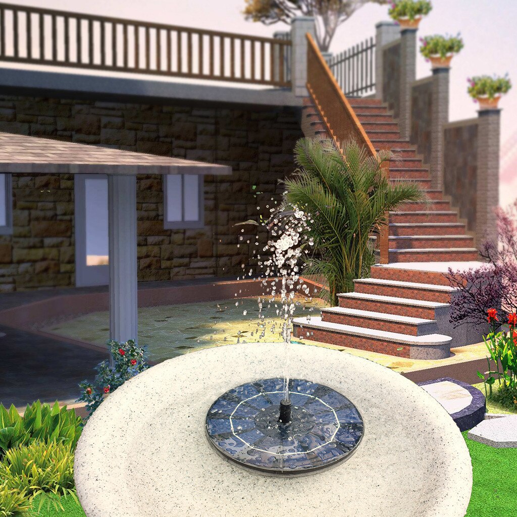 2.0w Solar Fountain Watering Kit Power Solar Pumps Pool Pond Submersible Waterfall Floating Solar Panel Water Fountain For Gard: Default Title