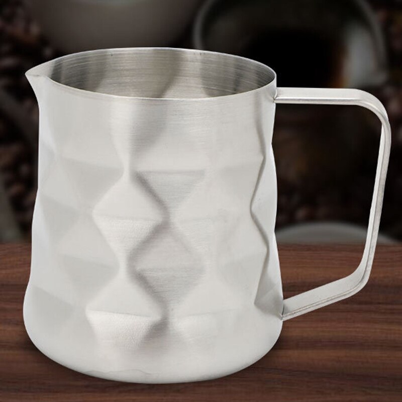 350ml roestvrijstalen prismatische melkopschuimkannen, melkkannetje, espressokoffie, ambachtelijke latte, melkroombeker