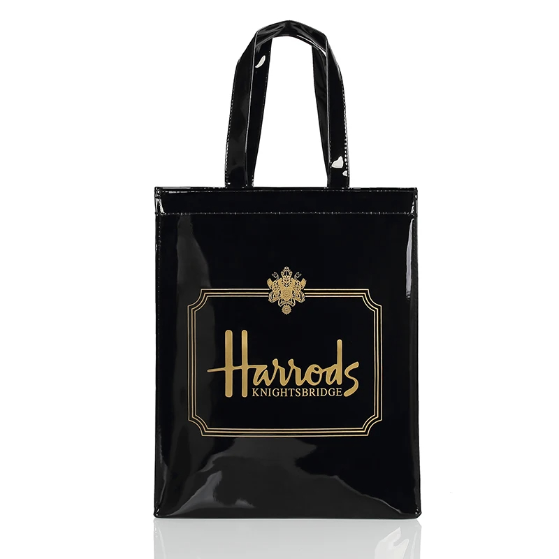 PVC Reusable Shopping Bag Women's Bag Eco Friendly London Shopper Bag Large Capacity Waterproof Handbag Shoulder Bag: Pink