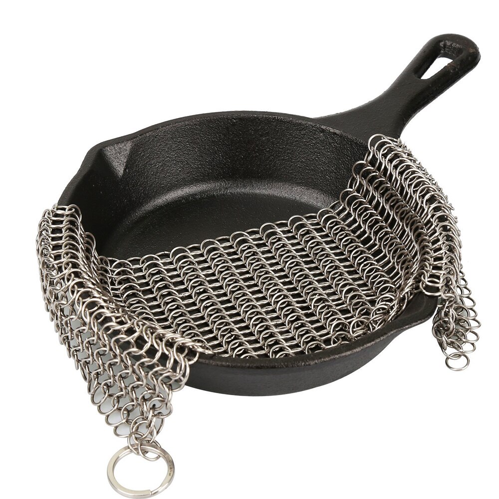 Rostfritt stål gjutjärn rengöringsmedel pan gryta skrubber hem kokkärl kök verktygssats metall rengöring borste gjutjärn rengöringsmedel