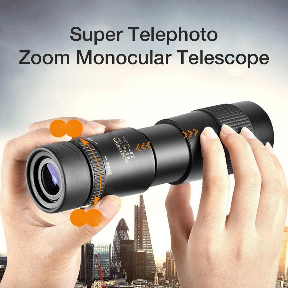 4K 10-300X40MM Super Tele Monoculaire Telescoop Zoom Monoculaire Verrekijker Pocket Telescoop Voor Smartphone Nemen Foto