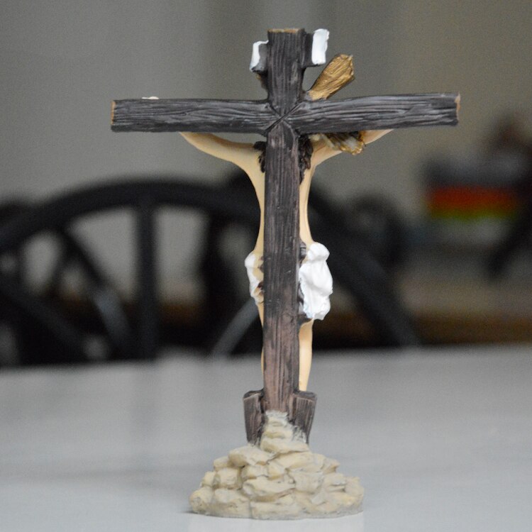 Arte sagrada católica cruz jesus desenho animado vintage pêndulo mesa decoração