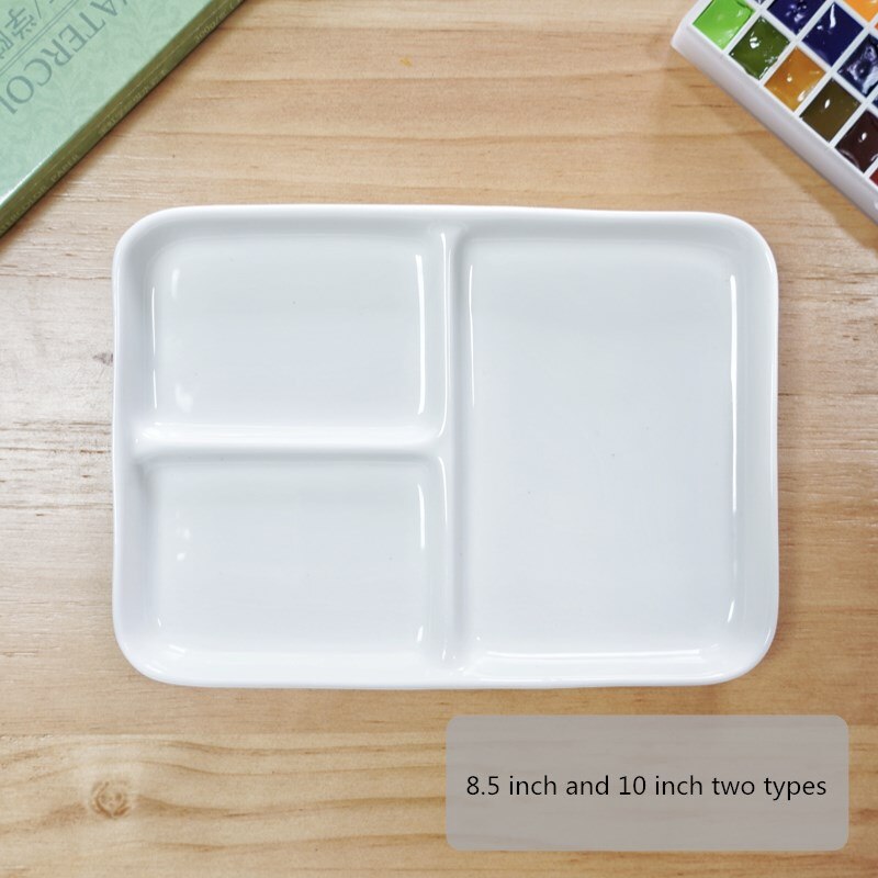 White Ceramic Palette Multi-Grid Watercolor Pastel Chinese Painting Calligraphy Paint Box Calligraphy Art Supplies palette