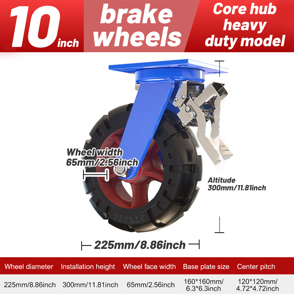 Caster Wheels 6/8/10/12inch Furniture Caster Soft Rubber Universal Wheel Swivel Caster Roller Wheel: green