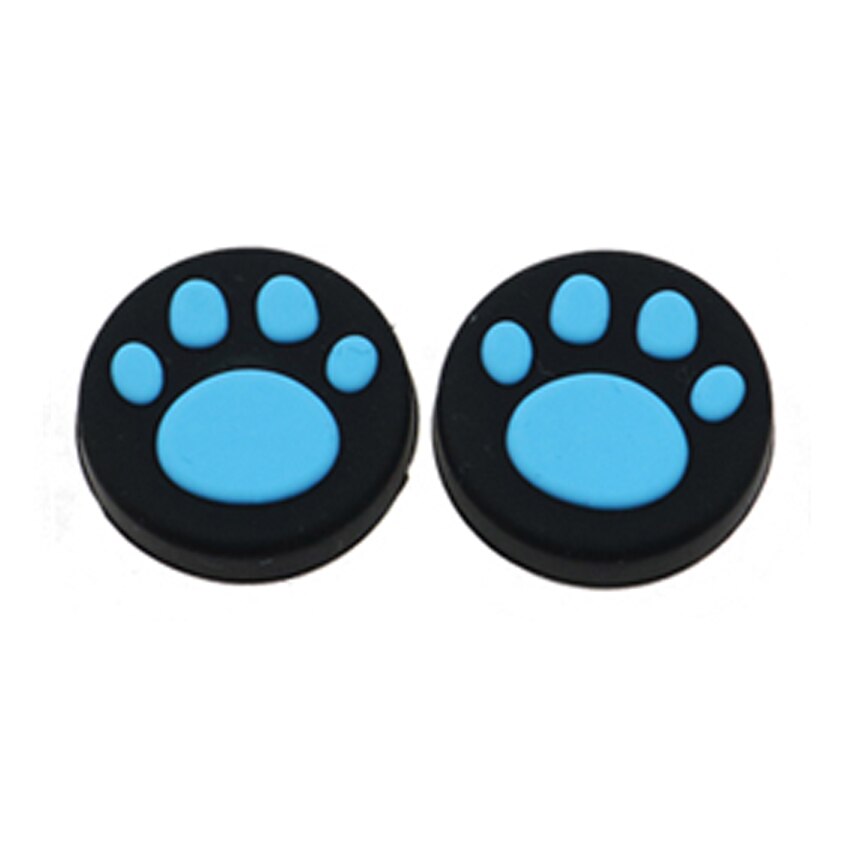 YuXi 2 sztuk słodki kociak Paw silikonowe nakładki na przyciski pokrywa dla przełącznik do nintendo NS Lite Joy Con JoyCon gałka analogowa Grip Joystick czapki: Blue