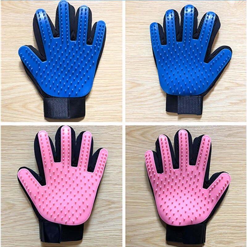 Chien Animal de compagnie toilettage gant Silicone caoutchouc chats brosse peigne desheding cheveux gants chiens bain Massage fournitures de nettoyage animaux peignes