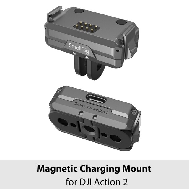 Smallrig Actie Camera Kooi Voor Dji Action 2 Power Combo Of Dual-Screen Combo W/Koud Schoen M4 en 1/4 &quot;Schroef Gaten 3661: Charging Mount 3663