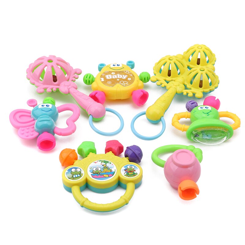 7 teile/los Kleinkind Baby Spielzeug Rasseln Neugeborenen Baby Hand Glocke Entwicklungs ABS Baby Spielzeug 0-12 Monate: Ursprünglich Titel