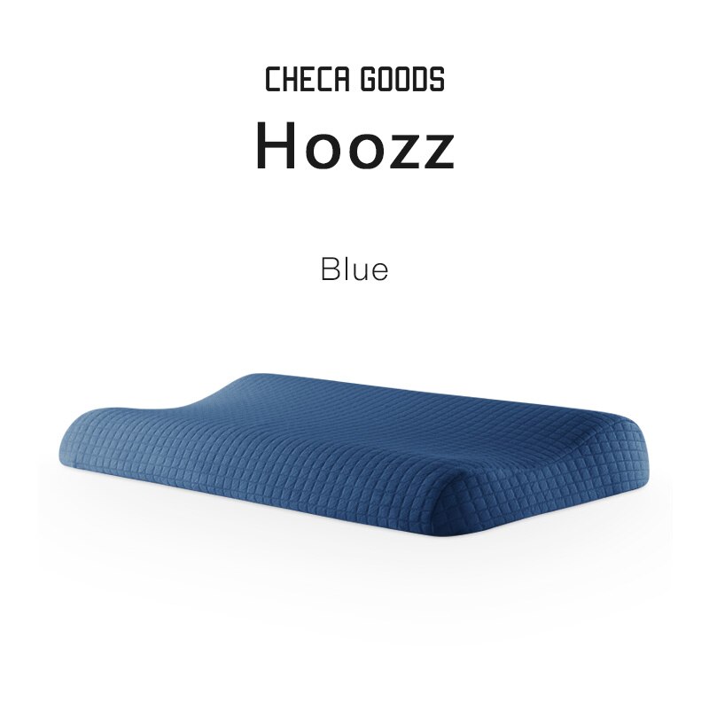 CHECA GOODS-almohada de espuma de memoria ortopédica para dormir, ropa de cama ergonómica Cervical, almohada para dormir, funda de almohada gratis incluida: Hoozz-Blue
