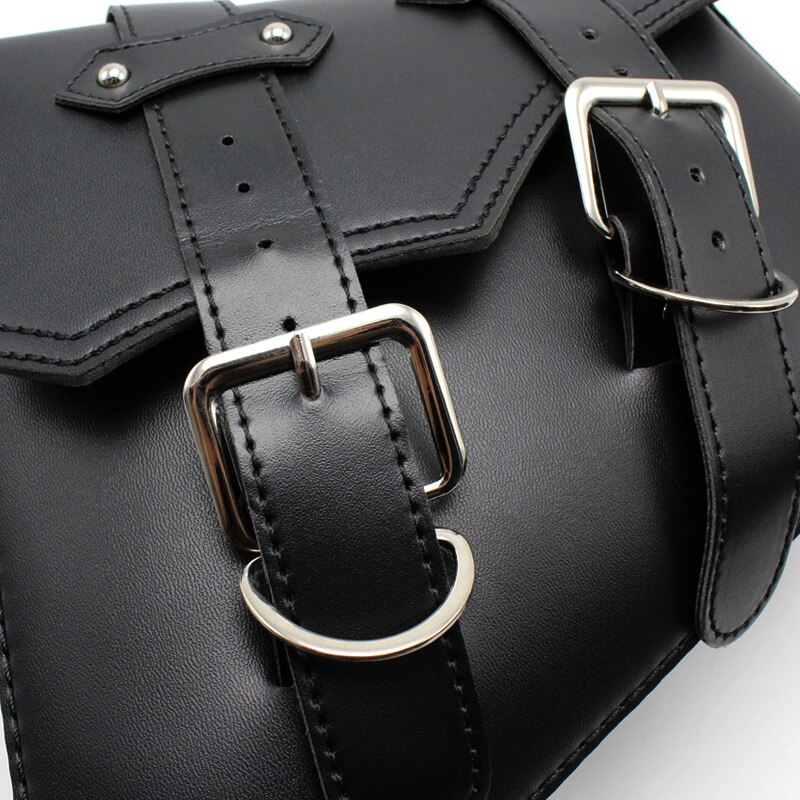 Alforjas universales para motocicleta, bolsas de herramientas laterales de cuero PU, bolsas de sillín impermeables