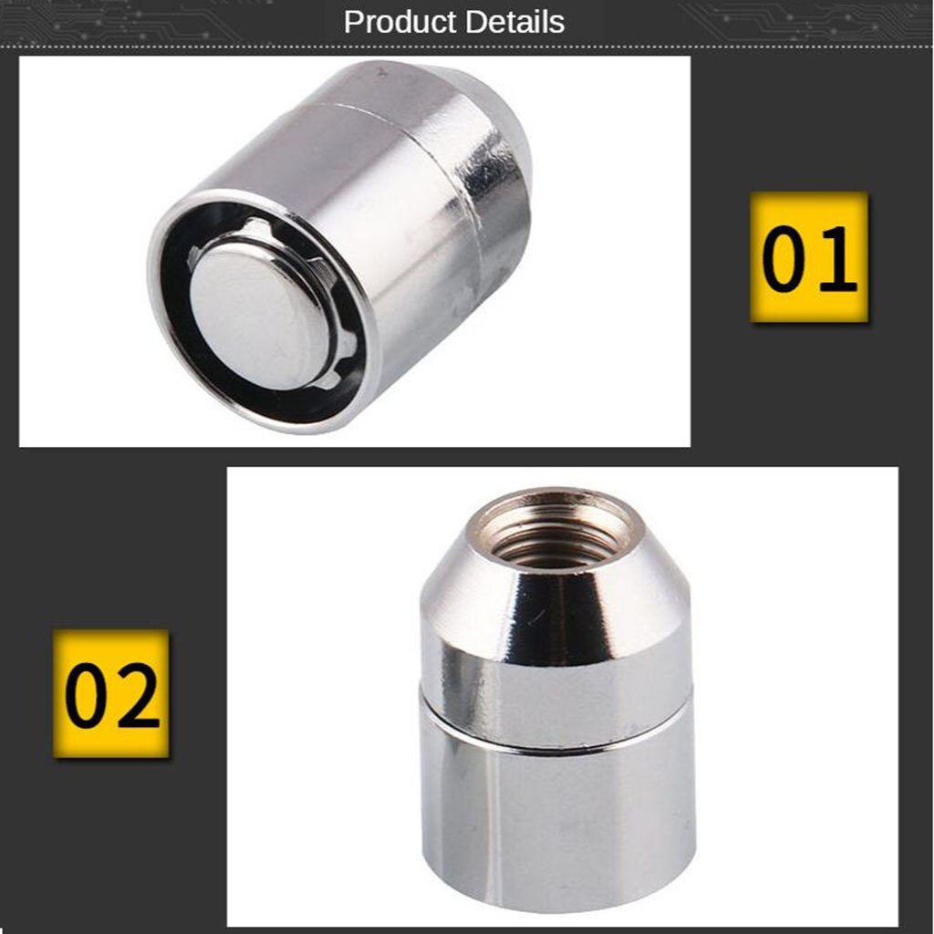 4x M12x1.5 Wheel Tire Lock Nut & 1pc Theft-proof Security Lock Socket Auto