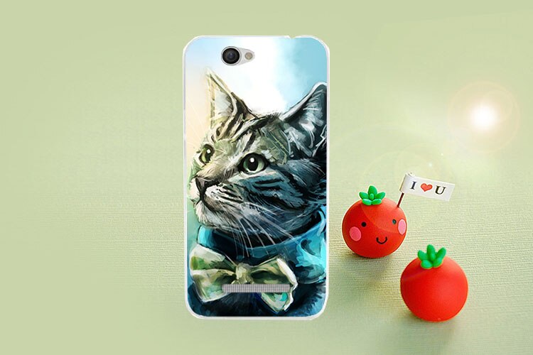 TPU painted Case For Wileyfox Spark / Spark+ Case colorful patterns Flowers animal and Eiffel Towers Phone Cover: B020