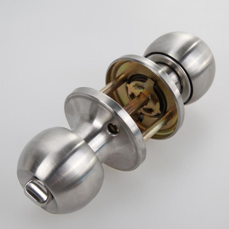 Roestvrij Staal Ronde Deurknoppen Knop Handvat Interne Ronde Deurknoppen Entree Passage Slot Met Sleutel