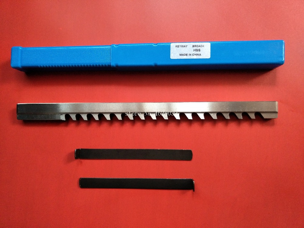 12mm D Push Type Keyway Broach Cutter &amp; Shim HSS High Speed Steel CNC Cutting Tool with Shims GOOD