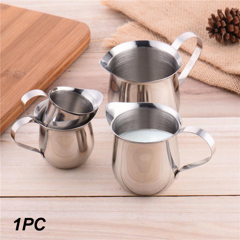 Rustfritt stål latte art mugge melkeskummende kanne kaffekrus barista håndverk cappuccino kopper kjele 60/90/150/240ml #734