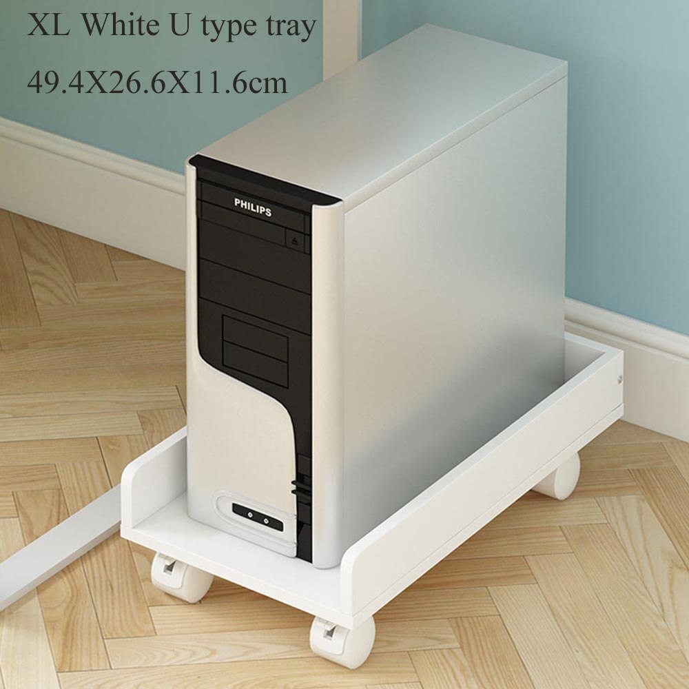 Multifunctionele Houten Rek Voor Computer Belangrijkste Processor Case Office Huis Gebruik Pc Host Ondersteuning Universele Kleurrijke Houten Trays: XL White U type