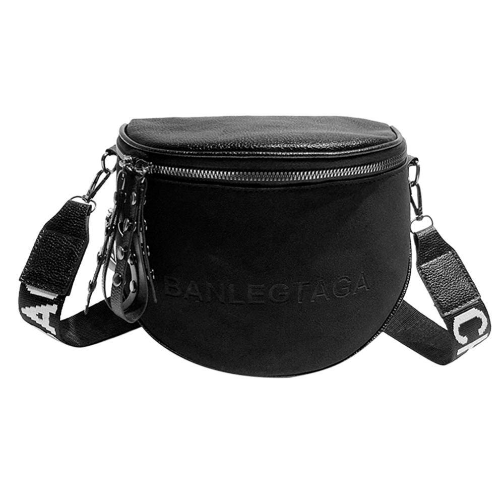 Weibliche Lässig Einfarbig Schulter Messenger Handtaschen Frauen Leder Große Kapazität Zipper Umhängetaschen bolsa feminina: Style B Black