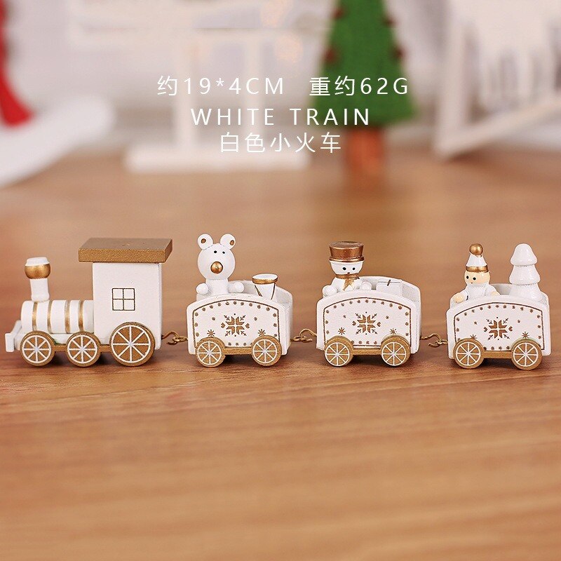 1 Set Kerst Trein Geschilderd Hout Kerst Decoratie voor Thuis Xmas kid speelgoed ornament jaar Cadeau