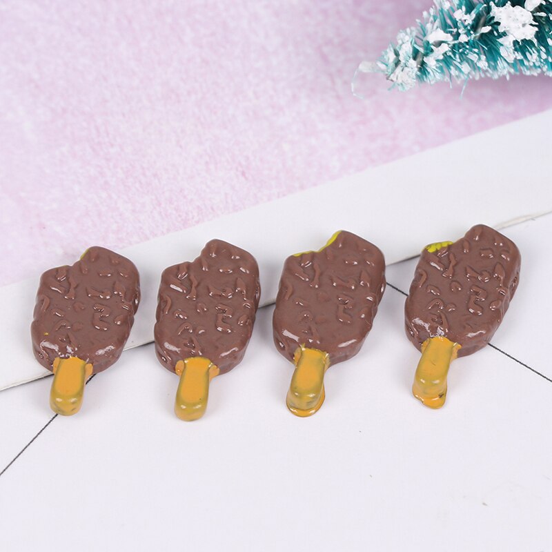 4Stck 1:12 Puppenhaus Miniatur Lebensmittel Schokolade Eis bin Stiel Puppe Küche Zubehör
