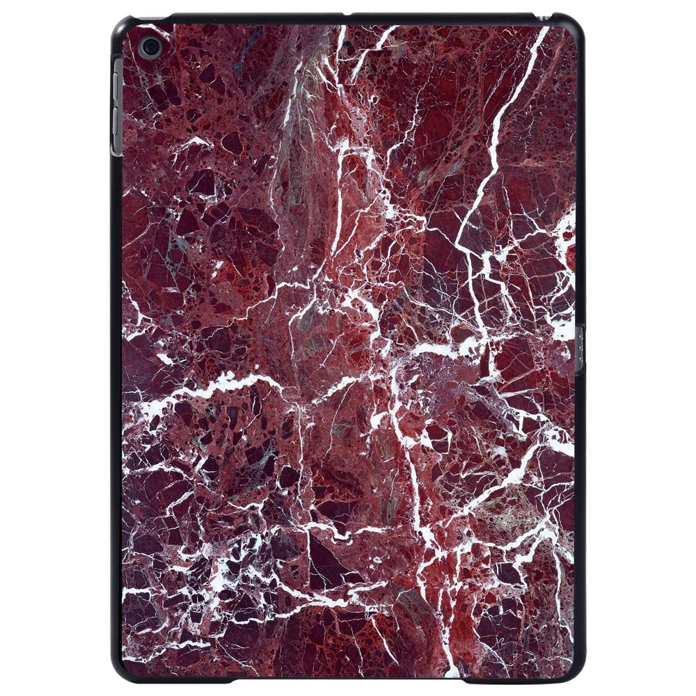 KK&LL For Apple iPad 7th Gen 10.2 inch A2200 A2123 tablet PC Plastic marble pattern Slim Stand Case Cover: white vein in red