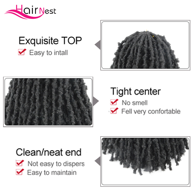 Hair Nest Crochet Braiding Distressed Locs Faux Locs Synthetic Hair Braiding Hair Extensions Braiding Hair Kanekalon for Women