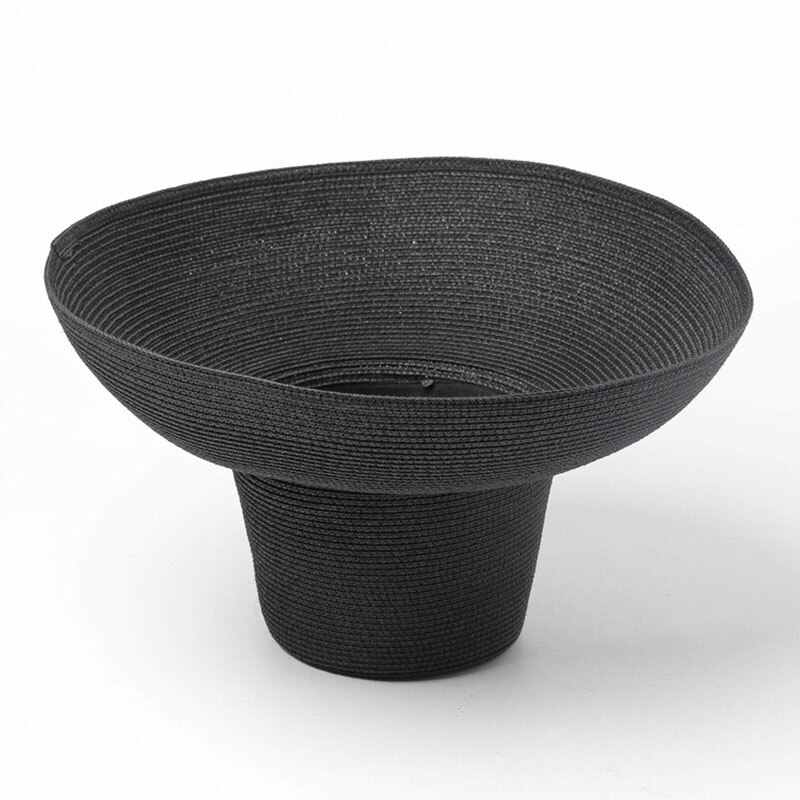 Kvinnor floppy lampa solhatt röd svart beige bred kant solskydd sommar strandhatt hög topp vikbar stråhatt anti-uv resehatt