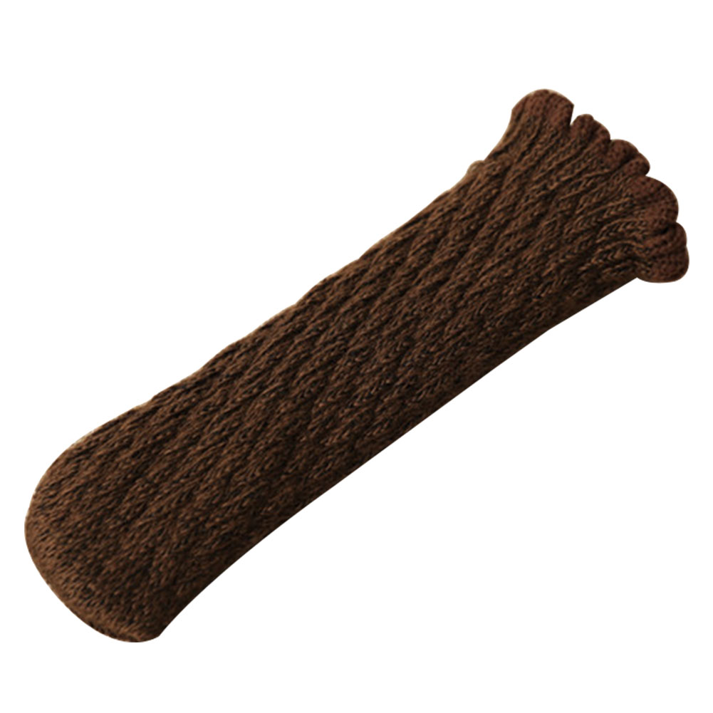 16pcs/set Solid Chair Legs Reduce Noise Furniture Socks Floor Protector Knitting Anti-slip Table Cute Elastic Reliable: Brown