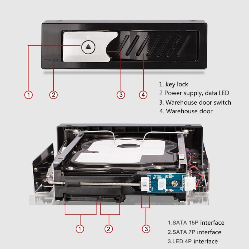 Aluminium Desktop Optische Drive Beugel 3.5 Inch Mechanische Harde Schijf Extractie Doos Seriële Harde Schijf Cartridge Ke