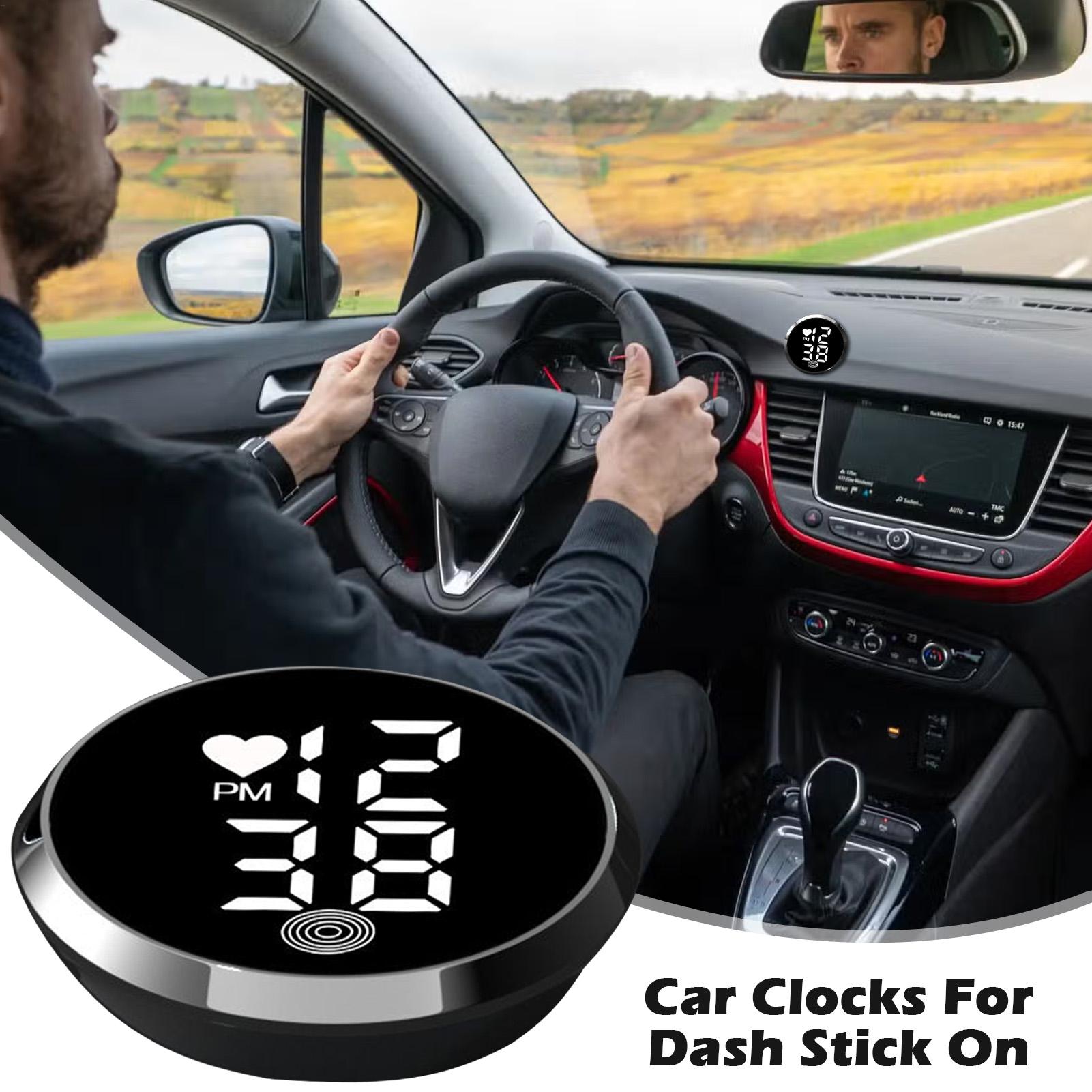 Plak op klok voor autodashboard motor zelfklevende digitale klokken plak op kleine LED-tijdweergave horloge voor fietsontluchter vrachtwagen